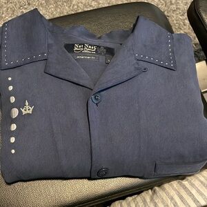 Nat Nast 100% Silk Luxury Original. Dark blue .